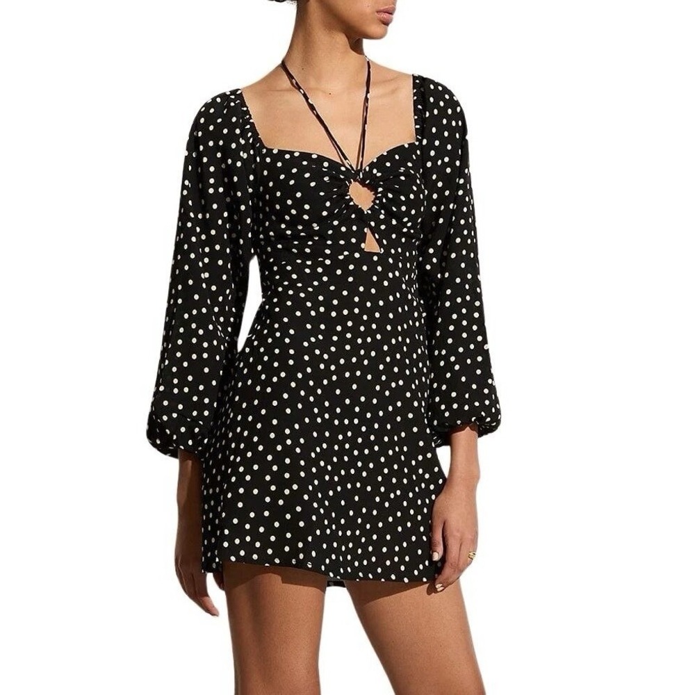 Faithfull The Brand Enid Mini Dress Formosa Spot Polka Dot NWT Size S